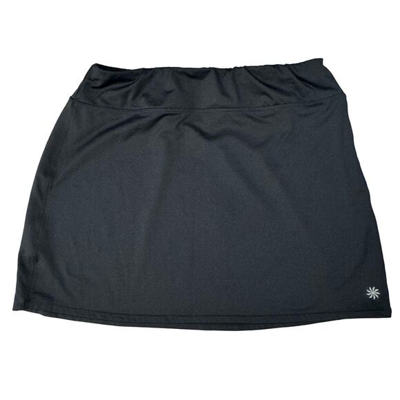 Athleta Black Athletic Tennis Mini Skirt Womens MT Elastic Waist Stretch A-Line - Picture 1 of 10